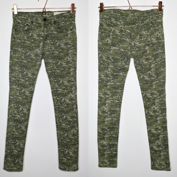 ✨3/$15 Rag & Bone green camo skinny jean legging 26 - Picture 1 of 6